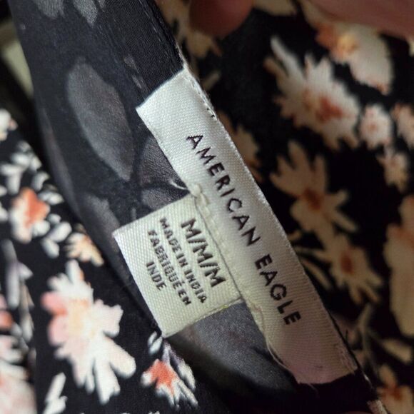 EUC AMERICAN EAGLE OUTFITTERS FLORAL DEEP SCOOP NECK BABYDOLL DRESS SIZE M - Picture 13 of 16